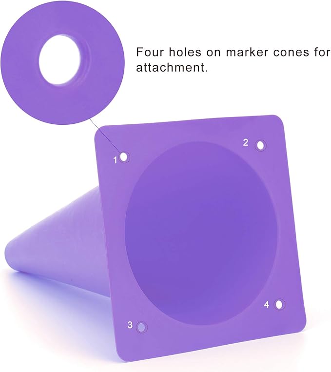 12 Inch Traffic Training Cones, Plastic Safety Parking Cones, Agility Field Marker Cones for Soccer Basketball Football Drills Training, Outdoor Sport Activity & Festive Events - 6 Colors-StrideForce Fitness