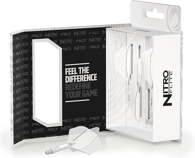 RED DRAGON Darts – Nitro Flite Integrated Flight & Shaft System – No.2 Shape and Design - Available in Short, Intermediate & Medium - Available in Variety of Colours - Professional Darts Accessories-StrideForce Fitness