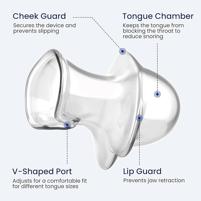 Snoring Solution - Anti Snoring Device Mouthpiece Mouth Guard, Comfortable Reusable Snore Stopper, BPA-Free Tongue Retainer for Better Sleep, Easy to Use Snore Solution for Men and Women(O16)