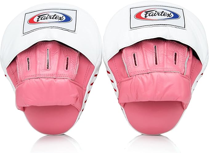 Fairtex FMV9 Contoured Focus Mitts |Striking Accuracy & Protection for Boxing, Muay Thai, Kickboxing |Ergonomic Design, Soft Padding, Secure Fit Leather-StrideForce Fitness
