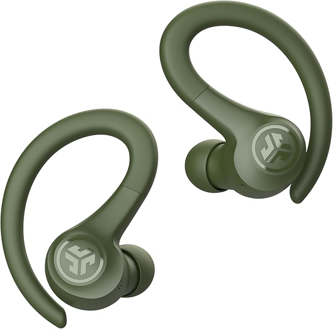 JLab Go Sport+ Wireless Workout Earbuds Featuring C3 Clear Calling, Secure Earhook Sport Design, 35+ Hour Bluetooth Playtime, and 3 EQ Sound Settings (Green)-StrideForce Fitness