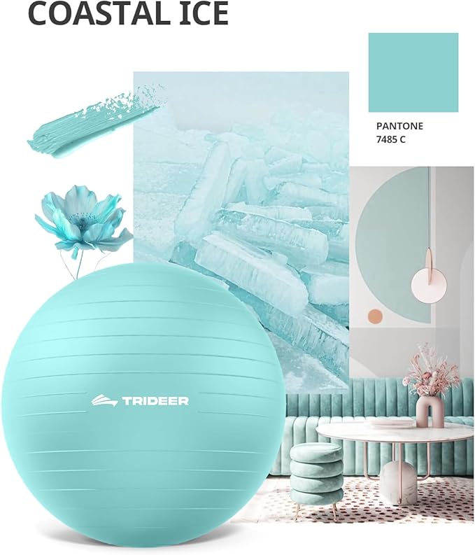 Trideer Yoga Ball – Anti-Burst Exercise Ball for Pregnancy, Office, Birthing, Stretching & Core Workout – Home Gym & Therapy-StrideForce Fitness