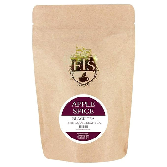 English Tea Store Loose Leaf, Apple Spice Flavored Black Tea Pouches - 4oz, 4 Ounce-StrideForce Fitness