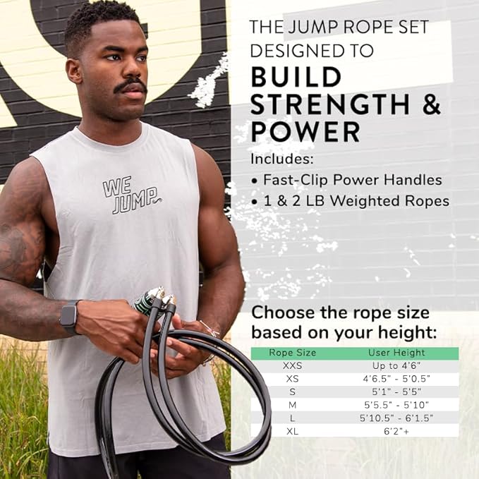 Crossrope Get Strong Set - Weighted Jump Ropes for Strength Training - Improve Power and Endurance in a Fun Jump Rope Workout - 1LB and 2LB Ropes with Power Handles-StrideForce Fitness