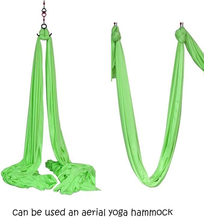 DASKING Aerial Silks Starter Kit - Durable 11Yards of Aerial Yoga Hammock with Hardware, Aerial Swing for Acrobatic Flying Yoga & All Levels (Aerial Rigging Point Up to 14ft)-StrideForce Fitness