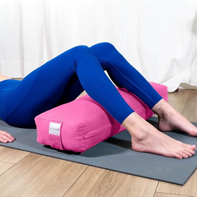 Sol Living Yoga Bolster Pillow Rectangular Meditation Cushion Cotton Meditation Accessories for Restorative Yoga Meditation Pillow Yoga Pillow Firm Body Pillow Bolster Pillow for Legs Removable Cover-StrideForce Fitness