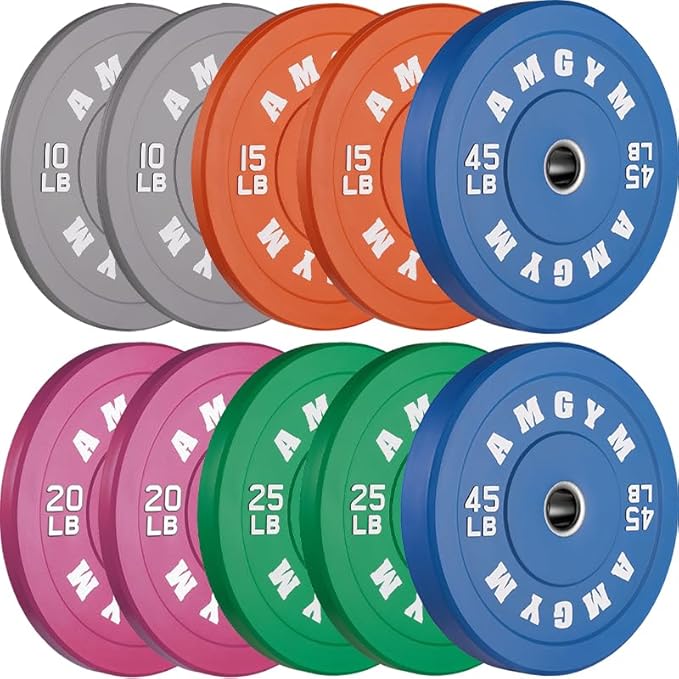 2 Inch Bumper Plates，10-500lbs，Barbell Rubber Olympic Weight Plates Set for Home Gym, Strength Training & Weight Lifting, Multiple Options Colors-StrideForce Fitness