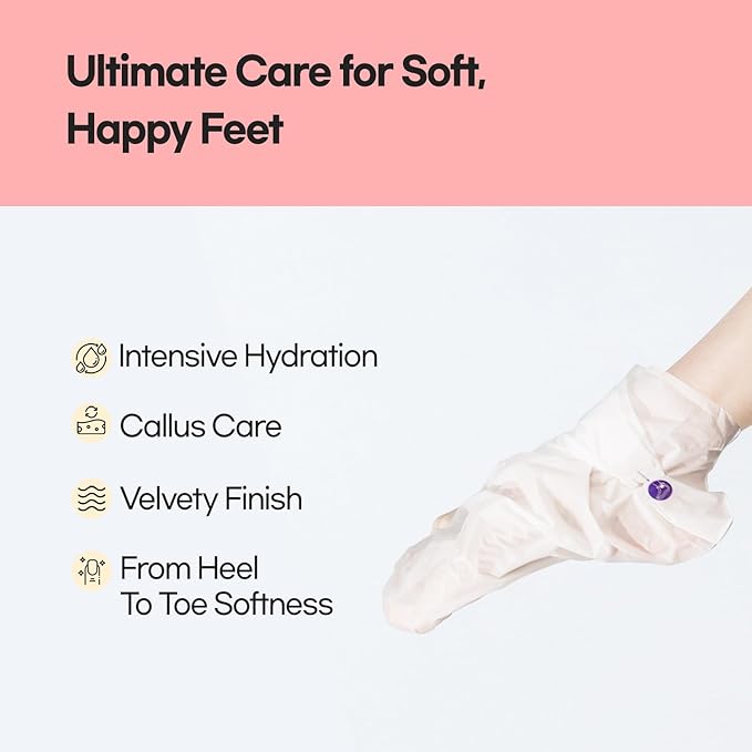 Epielle Moisturizing Foot Masks 6 Pairs, Deep Moisturizing Socks for Dry Feet & Cracked Heels, Relieve and Soften with Sunflower Seed Oil & Avocado Oil, Korean Skin Care, Spa Self Care Gifts for Women-StrideForce Fitness