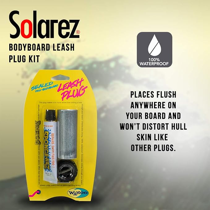Solarez Wahoo Sponge-REZ Bodyboard Leash Plug KIT ~ Includes Sponge-Rez, for Soft Boards, Sail Boards, ABS-PVC Deck Plugs. Don't Drill a Hole in Your Board! ~ Not for use on EPS! - Made in USA-StrideForce Fitness