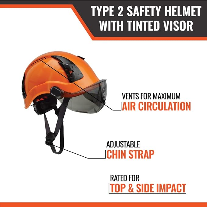 Malta Dynamics APEX Type 2 Safety Helmet – OSHA and ANSI Z89.1 Compliant Safety Hard Hats for Construction Workers and Vented Helmet for Head Protection-StrideForce Fitness