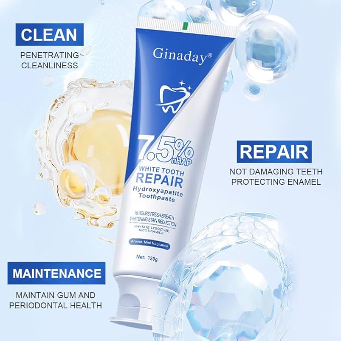 7.5% Hydroxyapatite Toothpaste, Hydroxyapatite Toothpaste for Advanced Enamel Protection and Tooth Strengthening. (1)