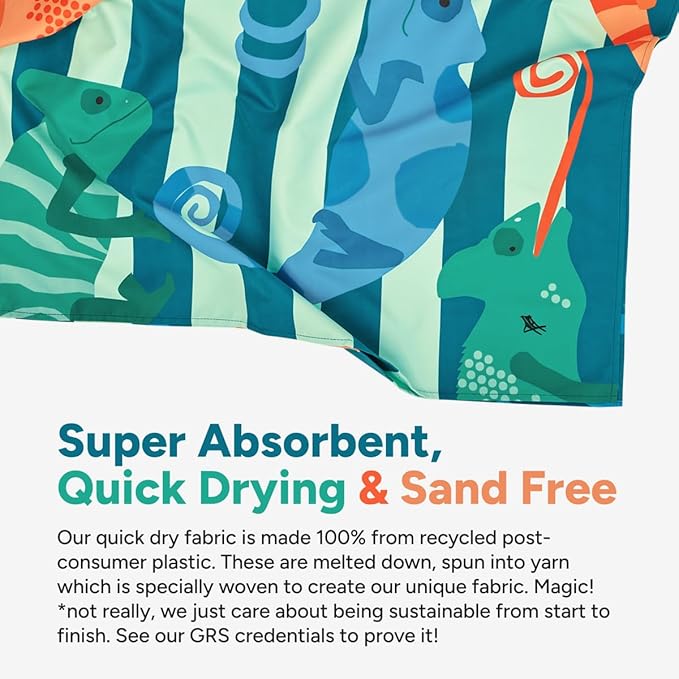 Dock & Bay Quick Drying Towel - for Sports & Gym - Compact, Lightweight - 100% Recycled - Includes Bag - Karma Chameleon, Medium (130x70cm, 51x27)-StrideForce Fitness