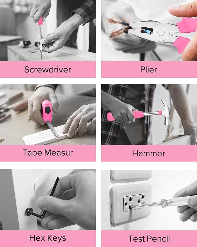 24pcs Home DIY Tool Kit for Household, Office & Garage - General Repair Small Hand Tool Set with Storage Case-StrideForce Fitness