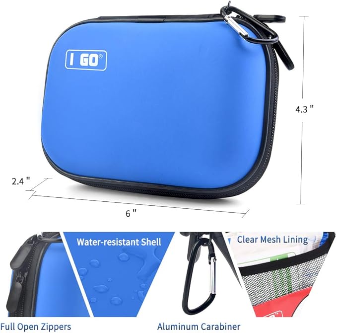 I GO 85 Pieces Hard Shell Mini Compact First Aid Kit, Small Personal Emergency Survival Kit for Travel Hiking Camping Backpacking Hunting Marine Car-StrideForce Fitness