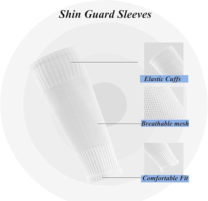 Men's Soccer Non Skid Ball Socks Anti Slip Grip Non Slip Socks, Shin Guard Sleeves, With Or Without Guard Straps for Football-StrideForce Fitness