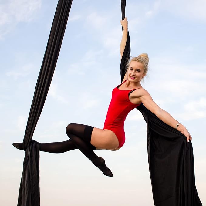 PRIOR FITNESS Aerial Silks Kit Colorful 9/15/20 Yards 40D Nylon Fabric Hammock Set With Hardware & Guide for All Levels Of Aerial Yoga Practice and Acrobatic Flying For Adults Aerial silk-StrideForce Fitness