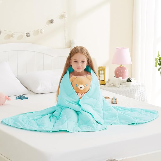 L'AGRATY Weighted Blanket - 40"x60" 10lbs Breathable Microfiber Material with Glass Beads Small Blanket for Adult All-Season Summer Fall Winter Soft-StrideForce Fitness