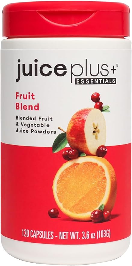 JuicePlus+ Fruit Blend: Plant-Based Whole Food Supplement with Apple, Peach, Cranberry, & More! - Vegan, Gluten-Free, Non-GMO, Kosher - Packed with Plant-Based Vitamins - 1 Bottle (60 Servings)-StrideForce Fitness