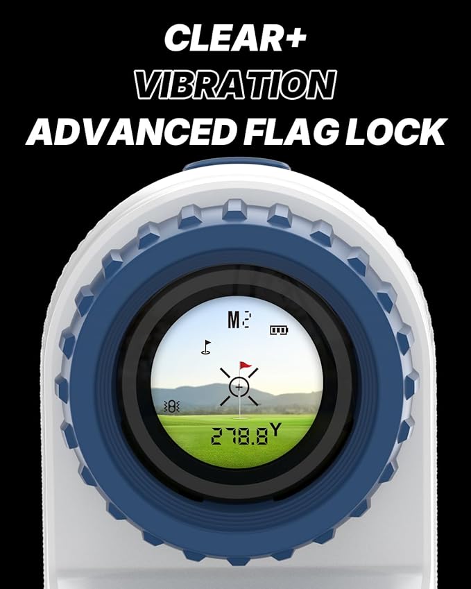 WOSPORTS Golf Range Finder with Slope Switch, 1200 Yards Rangefinder for Golfing & Hunting, ±1yd Accuracy, 0.3s Flag Locking Vibration, Rechargeable, Blue-StrideForce Fitness