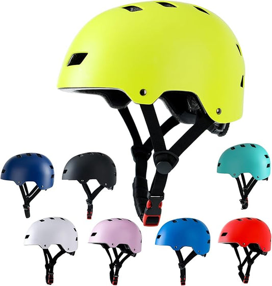 Bike Helmet 3 Sizes for Teenager Kids Youth Adults,Bavilk Skateboard Helmet Adjustable Multi-Sport Bicycle Cycling Scooter Roller Skate Inline Skating Rollerblading for Girls Boys Women Men Teen-StrideForce Fitness