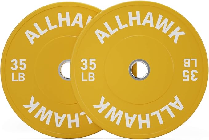 Colored Olympic Weight Plates, 2-inch Rubber Bumper Plate Set for Home Gym Barbell Weight Lifting and Strength Training-StrideForce Fitness