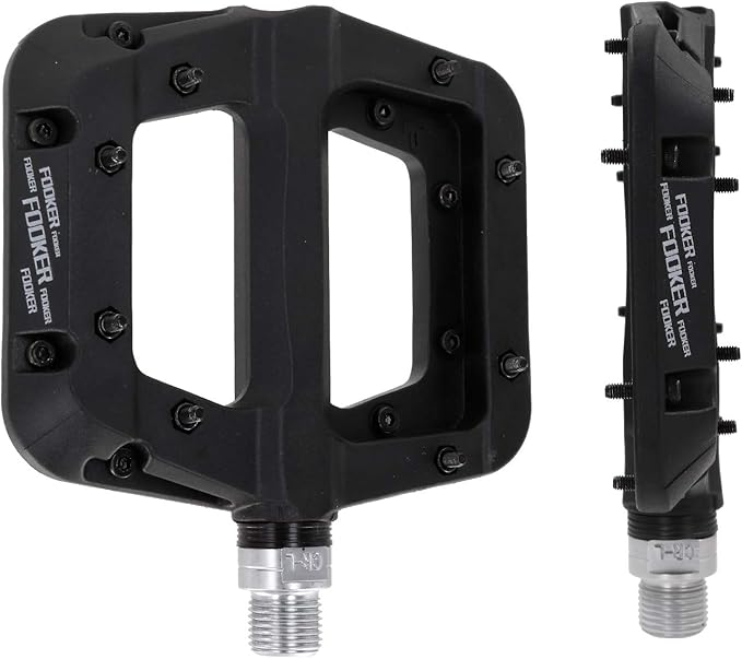 FOOKER MTB Pedals Mountain Bike Pedals 3 Bearing Non-Slip Lightweight Nylon Fiber Bicycle Platform Pedals for BMX MTB 9/16"-StrideForce Fitness