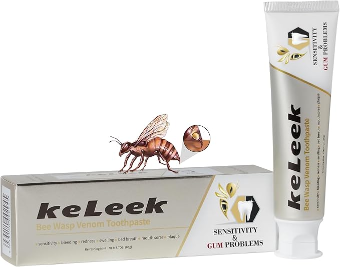 Bee Wasp Venom Multi-Peptides Toothpaste for Bleeding Gums,Gingivitis Treatment Repair,Sensitive Teeth,Mouth Sores,Plaque-12 Hours Breath Fresheners- 3.7 OZ(1 Pack)