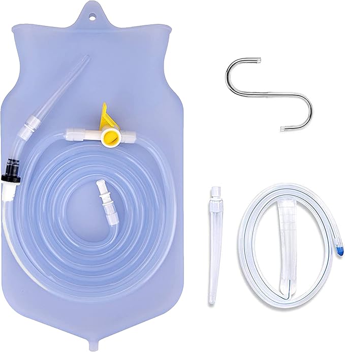 Foret Premium Enema Kit Non-Toxic Silicone Tip, Bag & Eco Detox Gift | Most Comfortable Colon Cleanse | Gerson Therapy Colonics Recommended | BPA & Phthalates Free |Clamp| Easy Instructions | Slim Tip-StrideForce Fitness
