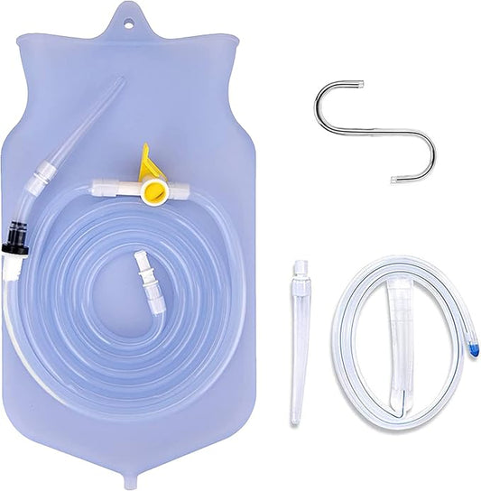 Foret Premium Enema Kit Non-Toxic Silicone Tip, Bag & Eco Detox Gift | Most Comfortable Colon Cleanse | Gerson Therapy Colonics Recommended | BPA & Phthalates Free |Clamp| Easy Instructions | Slim Tip-StrideForce Fitness