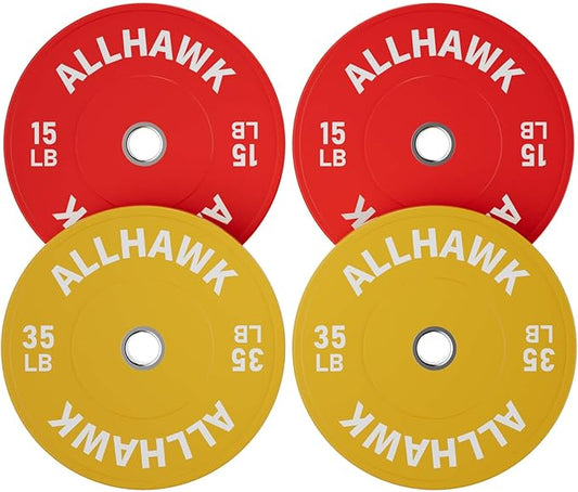 Colored Olympic Weight Plates, 2-inch Rubber Bumper Plate Set for Home Gym Barbell Weight Lifting and Strength Training-StrideForce Fitness