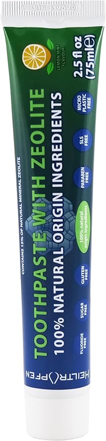 Zeolite Toothpaste | 2.5 fl oz - 75 ml | Fluor-Free | 100% Natural Origin Ingredients | 15% Natural Mineral Zeolite | Heiltropfen®