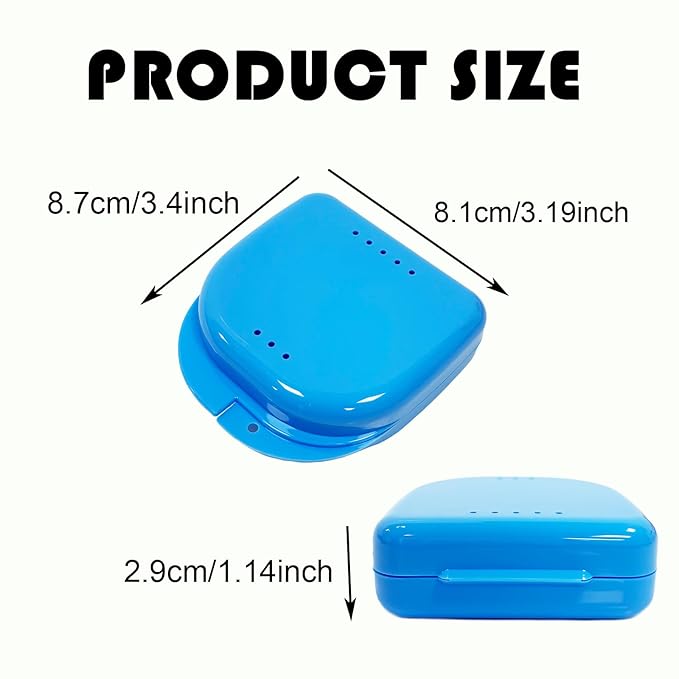 60PCS Retainer Case with Vent Holes,Transparent Color Denture Case,Portable Multi-Purpose Mouthguard Storage for Travel Home Office Business Trip