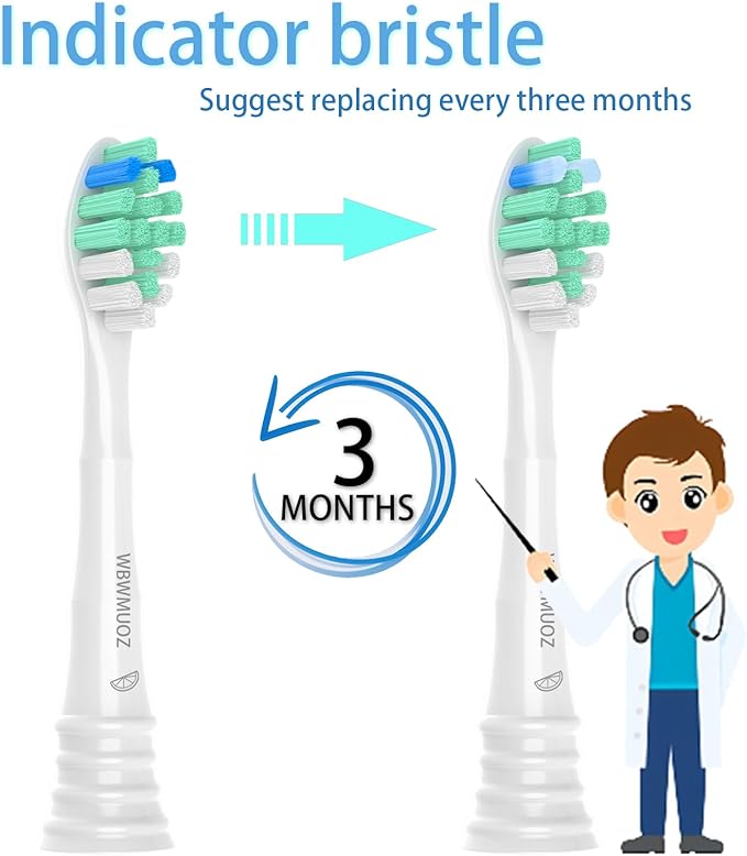 Toothbrush Replacement Heads Compatible with Philips Sonicare, 8 Pack