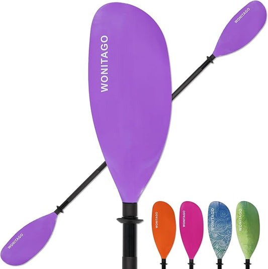 Kayak Paddles with Alloy Shaft and PP Blade, Floating Kayaking Oars, Adjustable 230-250 cm/90-98 Inches, 210-230 cm/82-90 Inches-StrideForce Fitness