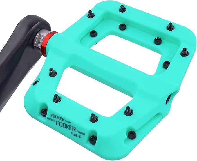 FOOKER MTB Pedals Mountain Bike Pedals 3 Bearing Non-Slip Lightweight Nylon Fiber Bicycle Platform Pedals for BMX MTB 9/16"-StrideForce Fitness