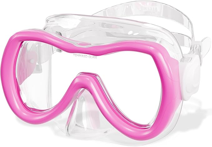 Aegend Kids Swim Mask Goggles, Tempered Glass 180° HD Wide View with Nose Cover-StrideForce Fitness
