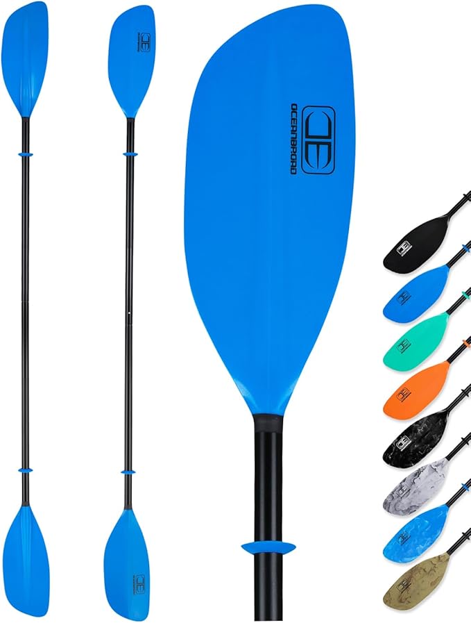 OCEANBROAD Kayak Paddle 86in/218cm, 90.5in/230cm Alloy Shaft 2-Piece Floatable Kayak Oar for Kayaking Canoeing Boating-StrideForce Fitness