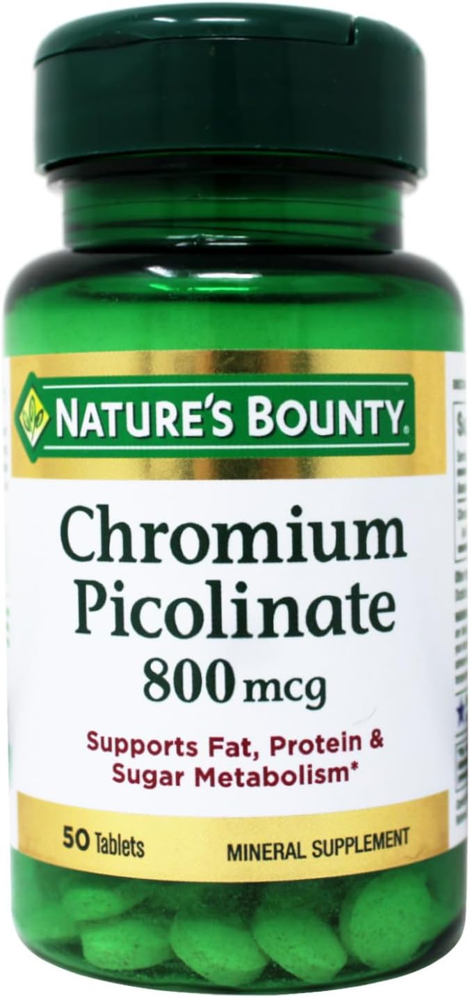 Nature's Bounty Mega Chromium Picolinate 800 mcg tablets 50 ea (Pack of 5)-StrideForce Fitness
