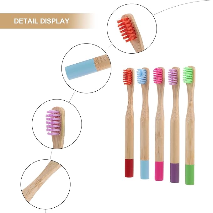 TOYANDONA 5Pcs Toothbrush with Charcoal Soft Bristles Ergonomic Round Handle Portable Manual Tooth Brush for Comfortable Grip Design Random Color