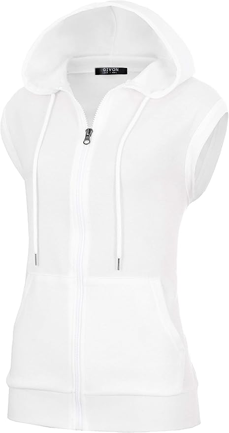 GIVON Women's Lightweight Hooded Vest Sleeveless 1/4 Zip Pullover Casual Hoodie Sweatshirt with Pockets