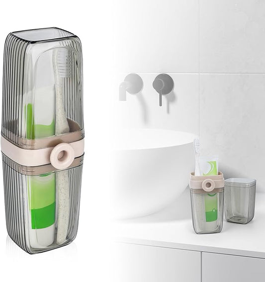 Toothbrush Travel Case,Clear Travel Toothbrush Case, Portable Plastic Dental Care Storage Container, Transparent
