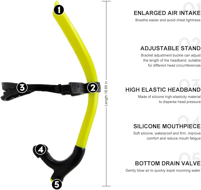 Snorkel Swim Training Practice Freestyle Learn to Swim for Pool Swimming and Open Water Snorkeling-StrideForce Fitness