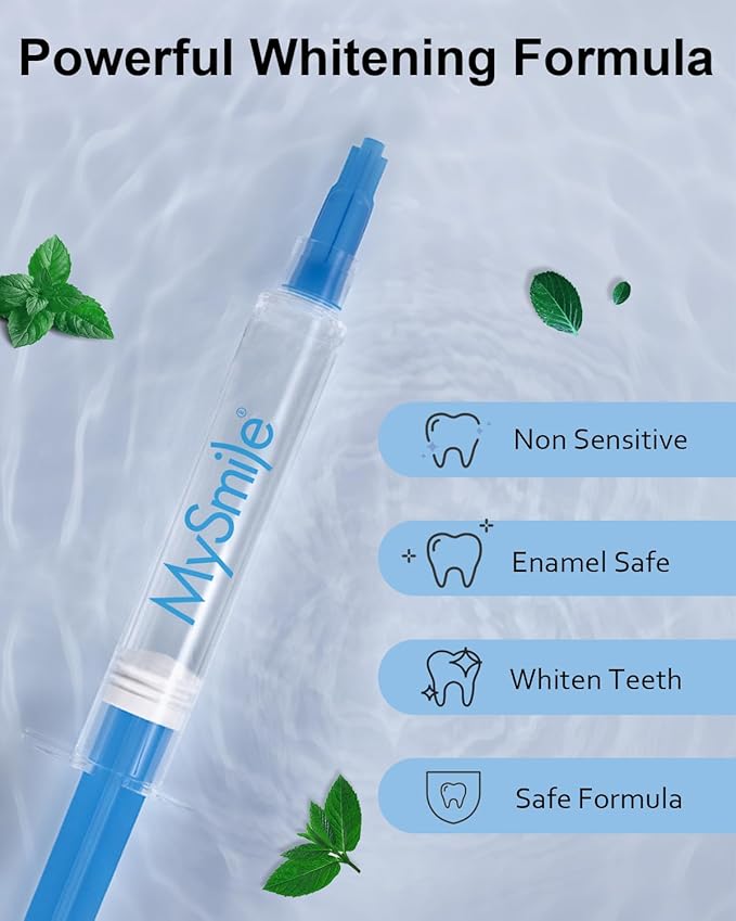 MySmile Teeth Whitening Gel Refills Pack, 6 Non-Sensitive Tooth Whitening Gel for White Teeth, Teeth Whitener Dental Grade Tooth Stain Remover for Tray, 10 min Fast Result Whitening