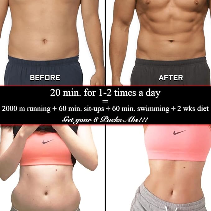 EMS Muscle Stimulator, ABS Stimulator, Abdominal Toning Belt Home Office Fitness Workout Equipment for Abdomen-StrideForce Fitness