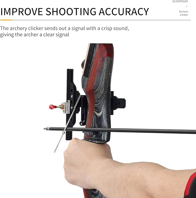 SOPOGER Archery Clicker Magnetic Recurve Bow Clicker Aluminum Bow Sight Clicker with Adjustable Slider Arrow Shooting Signal Bow Accessories for Hunting,Shooting,Competition-StrideForce Fitness
