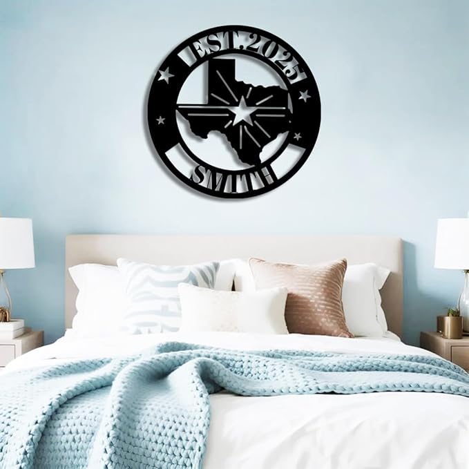 Personalized Texas Map Metal Name Sign | Custom Metal Signs | Decoration Yard Sign | Indoor Decor Gift for Women, Men, Wife, Parents, Couple-StrideForce Fitness