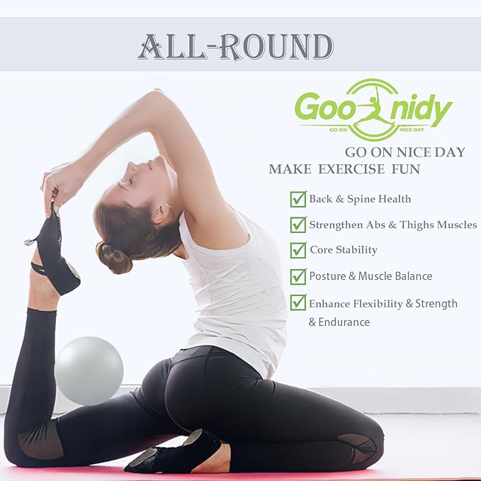 Soft Pilates Ball 9 Inch, Ideal Small Exercise Ball Between Knee Squeeze for Physical Therapy Yoga Core Medicine Abs Pt Bouncy, Mini Rubber Fitball Barre Workout Equipment for Women Men Kid Toddler-StrideForce Fitness