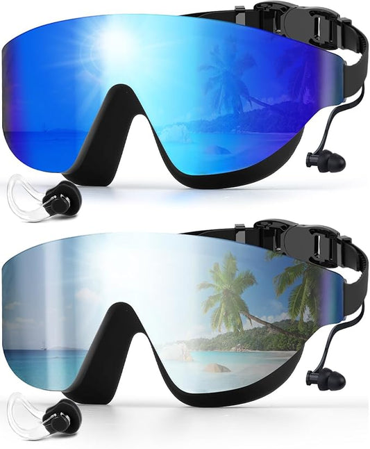 Swim Goggles, Frameless Wide View Swimming Goggles, Anti-Fog Anti-UV No Leaking Pool Goggles for Men Women Adult-StrideForce Fitness