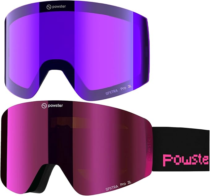 Ski Goggles Snow OTG Snowboard Goggles Magnetic Interchangeable Lens Frameless UV Protection Anti-fog mobile Skating-StrideForce Fitness