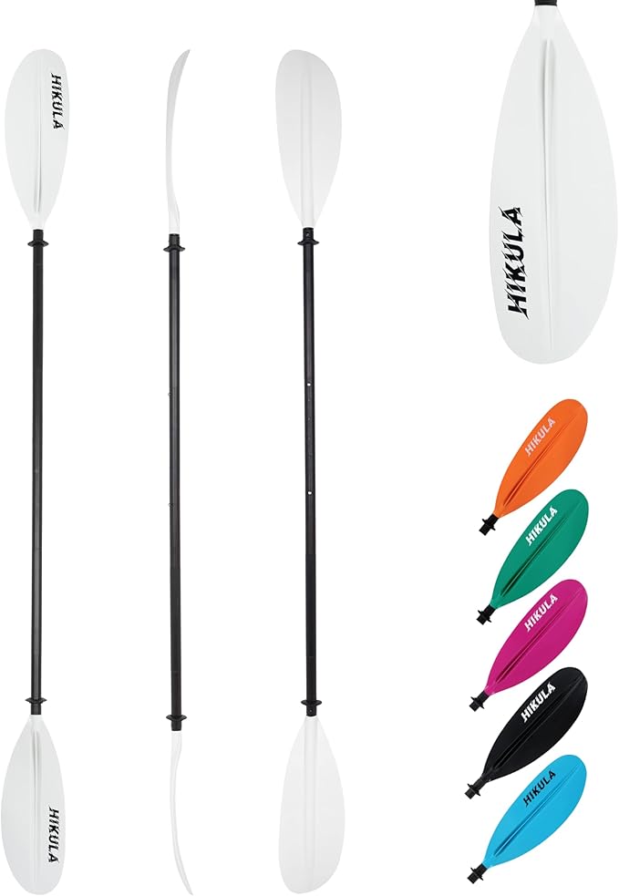 Kayak Paddle Aluminum Shaft Paddle with Nylon Blades, Floating Adjustable Kayaking Oars, 3 Piece, 220-240cm/86-94 Inches,Black/Rose/Teal/Black/Orange/Grey-StrideForce Fitness